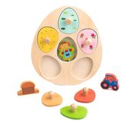 Genérico Wooden Shape Puzzle Blocks - Fine Motor Matching Sorting Game | Educational Toy with Flowers Worm Agricultural Tools for Kids Boys Girls Classroom School Travel Road Trip