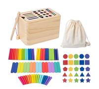 Genérico Wooden Shape Sorter Toy, Sensory Matching Plug-in Games, 600g Color Sorting Motor Skills Toy, Perfect For 6-18 Months Old Boys, Early Learning and Development, 6.3x4.02x3.94 In