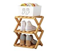 Genérico Wooden Shoe Rack, plegable Storage Organizer, Space Saving Shelf, Entryway Use, Tier Design, Natural Wood Frame, Indoor Footwear Organizer, Home Office Study Placement