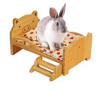 Genérico Wooden Small Animal Bed, Dwarf Hamster Resting Furniture, 7.50 Inches Living with Solid Build, Natural Timber Sleeping, Sturdy Device with Elevated Style Pet Bed for Hamsters Gerbils