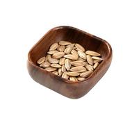 Genérico Wooden Snack Bowl - Square Fruit Plate for Nuts Candy Bread | Natural Wood Serving Dish, Durable Appetizer Tray, Rustic Container for Dips, Sandwich, Desserts, Cherries, Kitchen