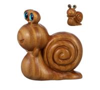 Genérico Wooden Snail Ornament, Mini Animal Figurine, Rustic Desk Accent