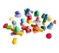 Genérico Wooden Sorting, Rocks Stones, Innovative Design Skill Development Safe Materials -Inspired, Polyhedral Stones for Birthday, Party Favor 3.15x3.15x0.98inches