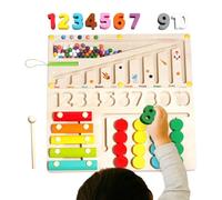 Genérico Wooden Sorting Toy, Sensory Number Matching Gam, 11.61x11.61x1.18 Inches Interactive Educational Table Toy for Preschool Learning, Color Recognition, and Fine Motor Skill Development