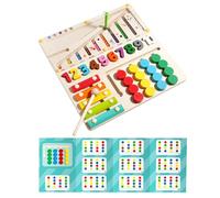 Genérico Wooden Sorting Toy, Sensory Number Matching Table Game, Educational Toy, Color and Shape Recognition Activity for Preschool Learning, Toddler, 11.61x11.61x1.18 Inches
