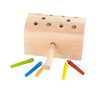 Genérico Wooden Sorting Toy, Worm Catching Fine Motor Skill, 5.91x3.55x3.54 Inches Adorable Cute Educational Preschool Learning Toy for Children's Day Easter Birthday