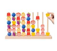 Genérico Wooden Stacking Toys - Shape Matching Sensory Game | Wood Fruit Stacking Toy Suitable For Boys Girls Travel Kindergarten Classroom Playroom Family Birthday