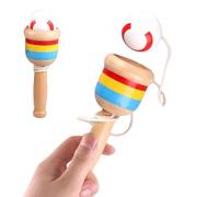 Generico Wooden Throw And Catch Ball - Wood Cup 10 cm with 3 cm Ball | Hand-Eye Coordination Booster | Portable Training Toy for Boys, Girls, Park, Playground, School, Picnic And Camping