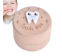 Genérico Wooden Tooth Fairy Box - Dropped Teeth Holder | 5x5x3.5cm Compact Keepsake, 27g Lightweight Lost Hair Collection Case, Birthday Memorial Gift for Boys Girls, Nursery Decor