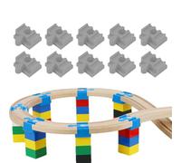 Genérico Wooden Train Track Connectors | 10 Pieces Toy Train Set Connector - Connecting Accessories for Children Ages 3+ Indoor Play Girls Boys Preschool Kindergarten Bedroom Living Room