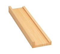 Generico Wooden Wall Plant Shelf - Edge Protection Design, 24 Inch External Display Ledge, Weatherproof Kitchen Study Room Component, Durable Brown Organic Fastener | Storage Tool For Books & Photos