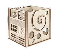 Generico Wooden Yarn Bowl, Knitting Accessories Holder, Yarn Storage Box, Crochet Organizer, Knitting Storage Holders, Crochet Accessories Holder for Yarns Storages And Crafting, 17 x 17 x 17 cm