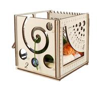 Generico Wooden Yarn Bowl, Yarn Bowls for Knitting, Crochet Yarn Bowl, Stylish Wooden Crochet Organizer, 17x17x17cm Wooden Yarn Holder with Compartment, Wooden Yarn Box for Crocheting Projects