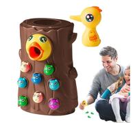 Genérico Woodpecker Worm Toy - Parent Child Interactive Wooden Game | Colorful Handheld Set with Gentle Hammer, Improves Coordination Patience and Fine Motor Skills for Kids