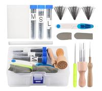 Genérico Wool Felting Kit - Needle Felting Supplies, DIY Craft Set, Fiber Sculpting Tools Kit | Handmade Animal Making Equipment, Multi Size Needles with Wooden Handle Grip Protection Case Included