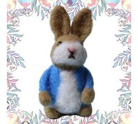 Genérico Woolen Hare - Needlework Forest for Holiday Gifting | Stitched Creature with Vibrant Outerwear, Crafted Fabric Doll for Baskets, Shelves, Tables and Mantels