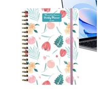Genérico Work Meeting Notebook, 53-Page A5 Spiral Bound Portable Offices Supplies, Daily Work Planner,travel Planner, Goal Tracker, Used for Habit, Health, Mental, Study, and Task Home