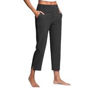 Genérico Work Pants for Women Summer High Waisted Stretchy Capris Dressy Casual Golf Capri Pants Pull On Slacks with Pockets (Black,M)