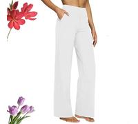 Genérico Work/Yoga Pants, High Stretch Wide Leg Pant for Women, High Stretch Wide Leg Pant for Women (White,S)