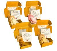 Genérico Worry Bear Hug In A Box - 4 Piezas Lindos Animales De Peluche con Tarjeta, Muñecos De Peluche De Dibujos Animados para Escritorio, Estante, Dormitorio, Guardería, Escuela, Oficina | Regalo