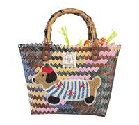 Genérico Woven Beach Tote, Vintage Straw Bag, Spacious Interior Travel Essential Outdoor Ready Weave Stylish Companion Easy Maintenance, Shopping Basket for Outdoor, Work, Travel