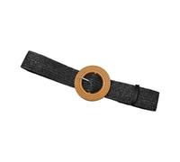 Genérico Woven Belt - 37.4in Elastic Dress Belt | Straw Waist Strap With Round Buckle For Women Long Shirt Coat, Adjustable PP Straw 1-Pack For Commuting Daily Wear Business Travel,