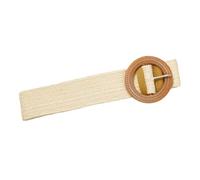 Genérico Woven Belt - 37.4in Elastic Dress Belt | Straw Waist Strap With Round Buckle For Women Long Shirt Coat, Adjustable PP Straw 1-Pack For Commuting Daily Wear Business Travel,