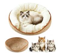 Genérico Woven Cat Bed - Aesthetic Pet Sleeping Nest for Indoor Use | Handcrafted with Pet Lounge Design, Lightweight Cat Basket for Bedroom Living Room Window Floor Travel Use