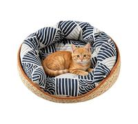 Genérico Woven Cat Bed - Aesthetic Pet Sleeping Nest for Indoor Use | Handcrafted with Pet Lounge Design, Lightweight Cat Basket for Bedroom Living Room Window Floor Travel Use