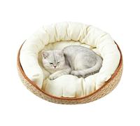 Genérico Woven Cat Bed, Cotton Rope Pad Nest, 13.77x13.77x5.11 Inches Aesthetic Cradle with High Density Build, Eco Friendly Woven, Pet Hardware with Scandi Style, Interior Accessory for Living Room