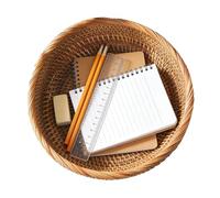 Genérico Woven Fruit Basket | Round Rattan Basket For Bread | Round Fruit Bowls | Rounds Woven Baskets For Vegetable Bread Snack Home Living Room Dining Room Kitchen Shelf Tabletop