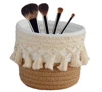 Genérico Woven Makeup Brush Holder | Handcrafted Cotton Rope Storage Basket | Desktop Organizer For Makeup, Pens, Cosmetics, Office & Home Use