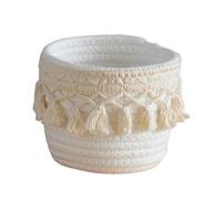 Genérico Woven Makeup Brush Holder | Handcrafted Cotton Rope Storage Basket | Desktop Organizer For Makeup, Pens, Cosmetics, Office & Home Use