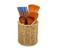 Generico Woven Pencil Holder | 10 x 11 cm Imitation Rattan Pencil Storage Versatile Desktop Organizer,Small Pen Storage Cup - For Home Office School Classroom Study Room Studio Vanity Desktop