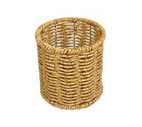 Genérico Woven Pencil Holder - Imitation Rattan Woven Desk Organizer | 3.94x4.33 Inches Small Pen Storage Cup | Pencil Cup For Home Office School Classroom Study Room Studio Vanity Desktop