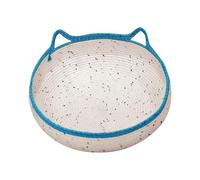 Genérico Woven Round Cat Bed, Breathable Pet Bed Rope, Diseño de madera no-este, Cozy Nest, Cat Ear Shape, Scratch-Resistant, Interior Sleeping Lounge, Perfect Space Saver While Ensuring