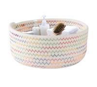 Genérico Woven Storage Basket - Cotton Rope Round Organizer Bin | Decorative Storage Box For Bathroom, Study Room, Bedroom | Small, Medium & Large Sizes And Other Places.