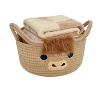 Genérico Woven Storage Basket - Handmade Cute Rope Basket | Cotton Farmhouse Storage Bin, Space Saving Nursery s for Organizing for Home Living Room Bathroom Playroom Farmhouse Kids Toy