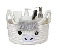 Genérico Woven Storage Basket - Handmade Cute Rope Basket | Cotton Farmhouse Storage Bin, Space Saving Nursery s for Organizing for Home Living Room Bathroom Playroom Farmhouse Kids Toy