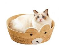 Genérico Woven Washable Pet Sleeping Nest - Woven Pet Nest, Handcrafted Indoor Animal Hideaway with Breathable Fiber Frame, Soft Cushion Retreat, Animal Relaxation, Calming Rest Pod for Kittens