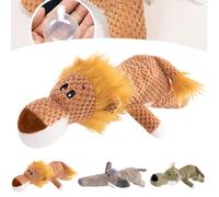 Genérico wowpetsmart Invincible chewanimals, Wowpetsmart Dog Chew Toys, Wowpetsmart for Heavy Chewers, Interactive Fun and Squeaky Stuffed Plushy Dog Toy (Lion)