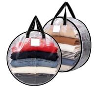 Genérico Wreath Storage Bag - 2-Piece Plaid Holder | Zippered Carrying Organizer, Durable Holiday Wreath Storage Bag, Protective Plaid Organizer with Handle For Christmas Home Basement Garage Closet