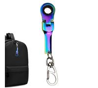 Genérico Wrench Key Chains, 12.5x2.5cm/4.9x0.9in Wrench With 10mm Ratchet WrenchKey Ring, Compact RatchetWrench Keychain High Hardness Hardware Tool For Men