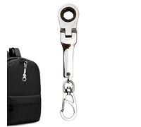 Genérico Wrench Key Chains, 12.5x2.5cm/4.9x0.9in Wrench With 10mm Ratchet WrenchKey Ring, Compact RatchetWrench Keychain High Hardness Hardware Tool For Men