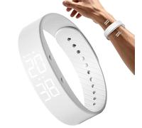 Genérico Wrist Alarm Clock - Slim Wearable Rechargeable Vibration Alarm Bracelet Silent Watch For Heavy Sleepers Waterproof Watch with Pedometer Reminder
