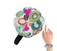 Generico Wrist Pin Cushion - Pumpkin Shaped Cute Sewing Pin Holder - Floral Printed Needle Cushion with Elastic Strap for Needlework Or DIY Crafts