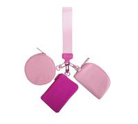 Genérico Wristlet Keychain Wallet, Triple Pouch Coin Holder, Portable Zip Around Keychain Coin Purse Women, Cute Small Coin Pouch Wallet Teen Girls and Everyday Use, Triple Pouch Wristlet Keychain