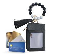 Genérico Wristlet Keychain with Wallet, Coin Holder For Women, Beaded Tassel Wristlet Card Holder, Shopping Date Wedding Vacation Holiday Birthday Travel