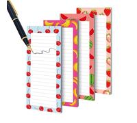 Generico Writing Pad, Fruit-themed Portable Tear-Off Sticky Notebook, 4 Pieces Easy Tear-Off Cute Fruit, Memo Small Lined Note Pads For Home Office School College Classroom Outdoor Travel Work Study