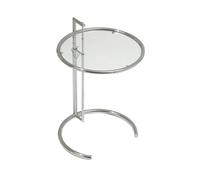 Genérico XITIAhome - Mesa Auxiliar de Altura Regulable Estilo Eileen Gray, Mesita Café, Cromo-Cristal